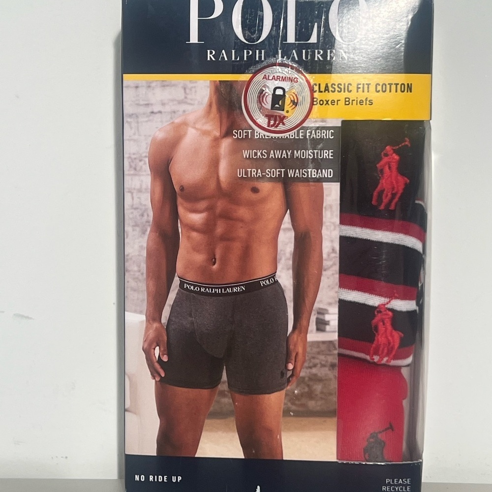 Polo by Ralph Lauren Men's Boxer Briefs - Black and Red